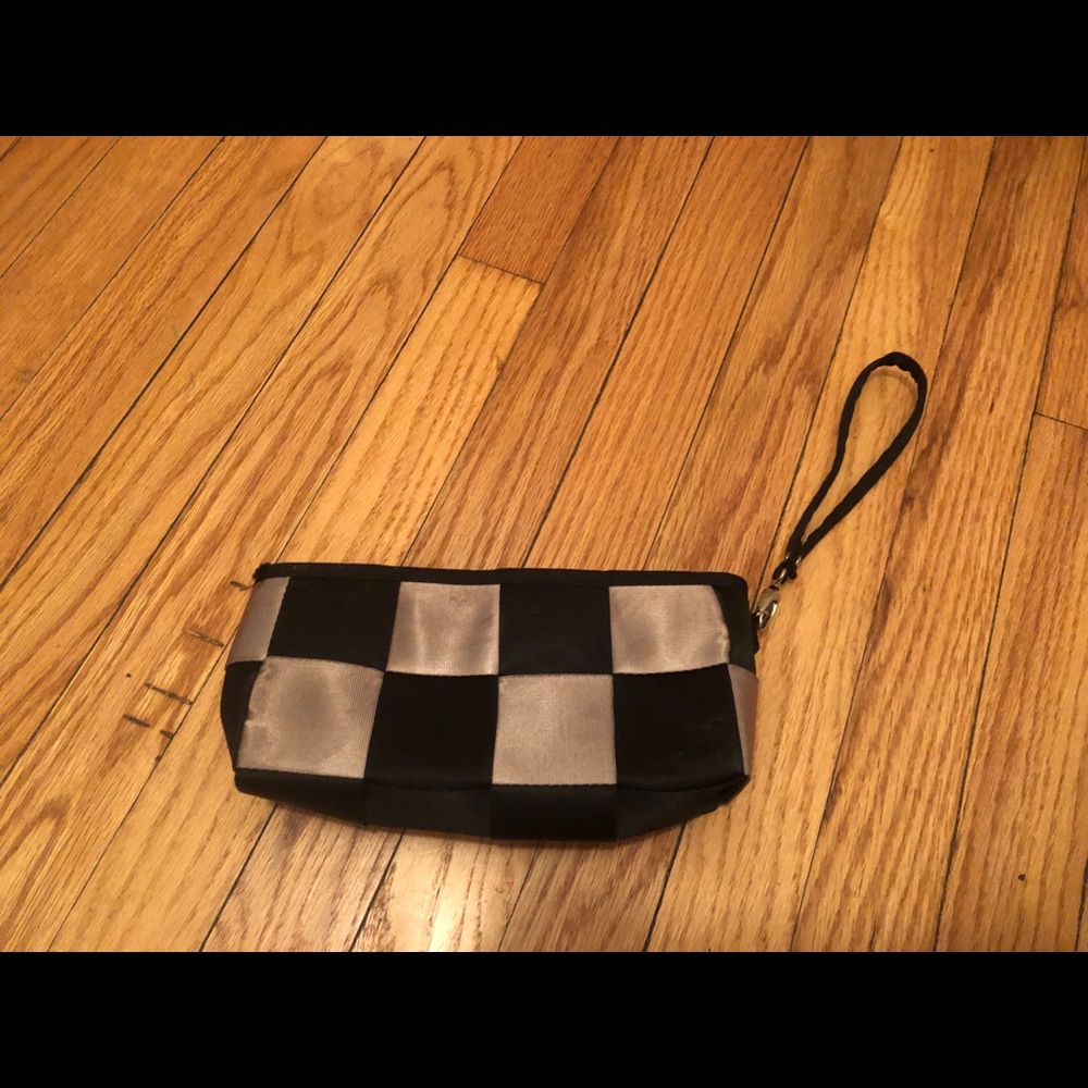 Black and beige clutch